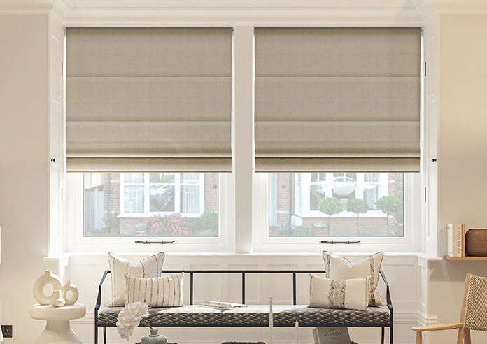 Roslin (Blackout), Monroe Bisque - Twist&Fit Roman Blind - Image 3